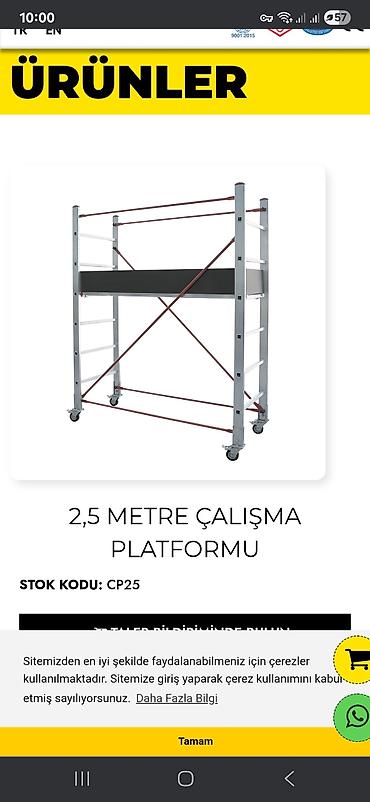 iş alətləri: 2,5 metr İş Platformu – Stok Kodu: CP25 - Portativ alüminium karkaslı — 1