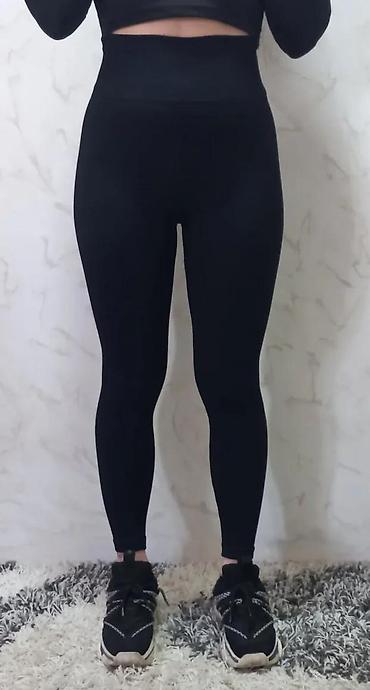 Helanke, biciklistički šortsevi: Crne ženske helanke sa visokim strukom - Model: bešavne sportske — 9