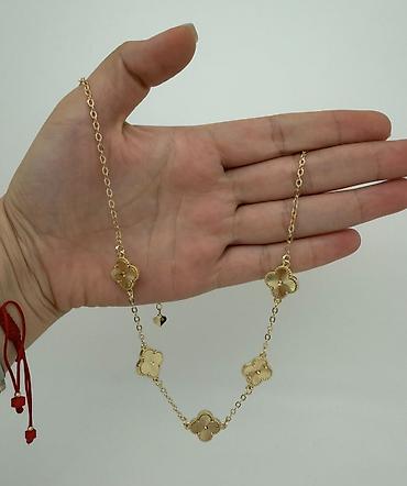 Zərif boyunbağı kolleksiyası - Qızılı dörd yarpaq formalı asmalarla lalafo.az -da Zərif boyunbağı kolleksiyası - Qızılı dörd yarpaq formalı asmalarla