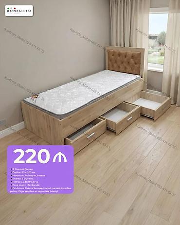 3 siyirməli tək çarpayı - Ölçü: 90 × 200 sm - Mexanizm: açılmayan