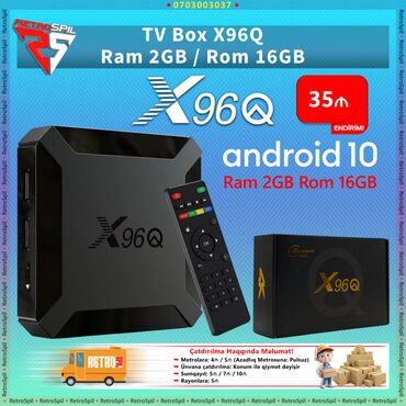 smart tv box x96 mini: Yeni Smart TV boks Х96 2 GB / 16 GB, Android, Ünvandan götürmə, Pulsuz çatdırılma, Ödənişli çatdırılma