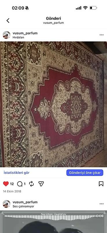 kreditle xalca satişi: Təcili satılır az işlənib Qırmızı-bej rəng palitrasında klassik — 1