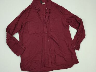 bordowa bluzki z długim rękawem: Koszula Damska, H&M, S, stan - Dobry