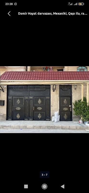 Həyət darvazaları: İşlənmiş Dəmir Həyət darvazası, 290 m, Mexaniki, Qapı ilə, rəng - Qara, Kredit yoxdur, Ünvandan götürmə — 7