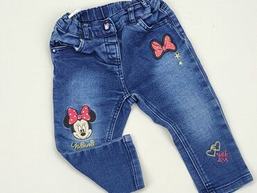 Jeansy: Spodnie jeansowe, Disney, 9-12 m, stan - Bardzo dobry