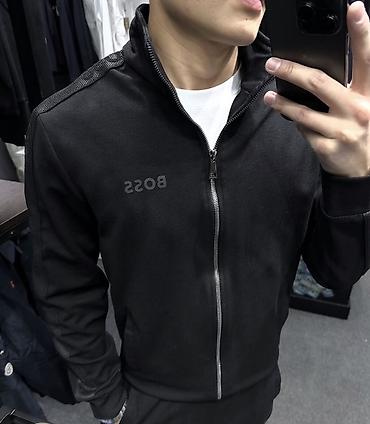 pull and: Мужская спортивная толстовка на молнии BOSS. Двойка - Цвет: черный — 1