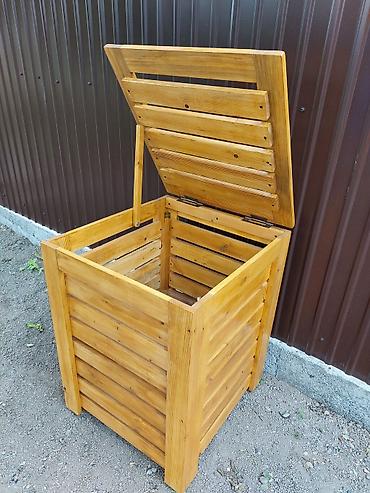 Другие товары для дома: Контейнер деревянный для сбора мусора. Стильный и современный мусорный — 10