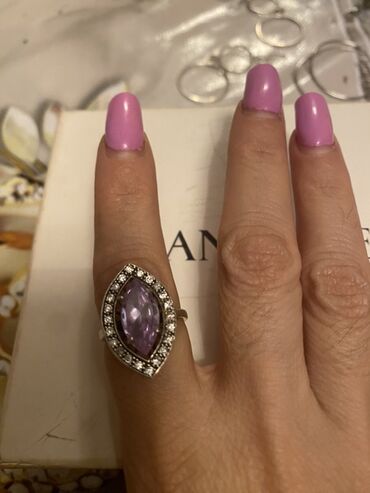 Üzüklər: Alyans, Üzük, Swarovski, Gümüş, 916 Əyar, Topaz — 5