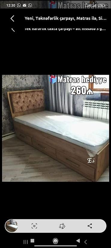 ayi sekilleri: Yeni, Təknəfərlik çarpayı, Bazasız, Matras ilə, Siyirməli — 1