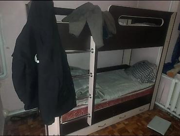 детиский мебел: Спальный гарнитур, Б/у, Односпальная кровать, Шкаф, Двухъярусная кровать, Кыргызстан, Дерево, Платная доставка, Самовывоз, Бесплатная доставка, цвет - Бежевый — 6