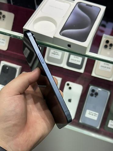 apple studio: IPhone 15 Pro Max, Б/у, 256 ГБ, Blue Titanium, Защитное стекло, Чехол, Кабель, В рассрочку, 86 % — 4