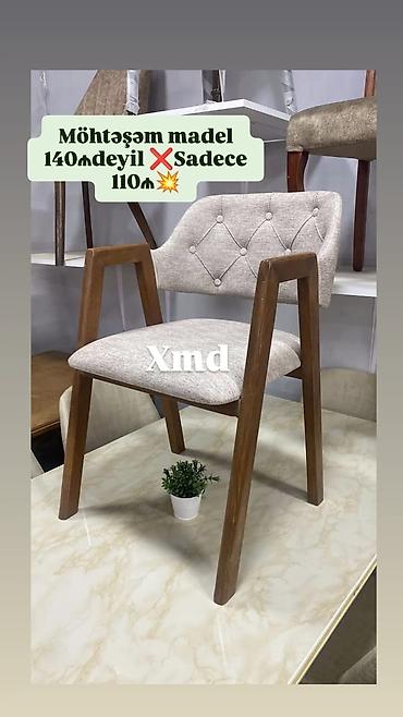Masa və oturacaq dəstləri: Masa və 6 stul dəsti – Xmd • Komplekt: 1 yemək masası + 6 ədəd stul — 48