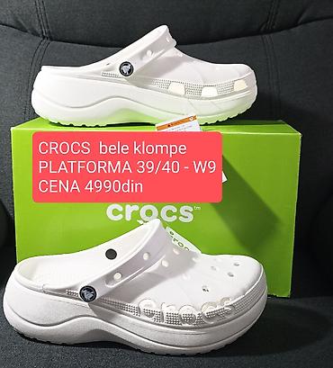 super tinks: CROCS bele klompe – platforma, veličina 39/40 (W9) nove, original - — 1