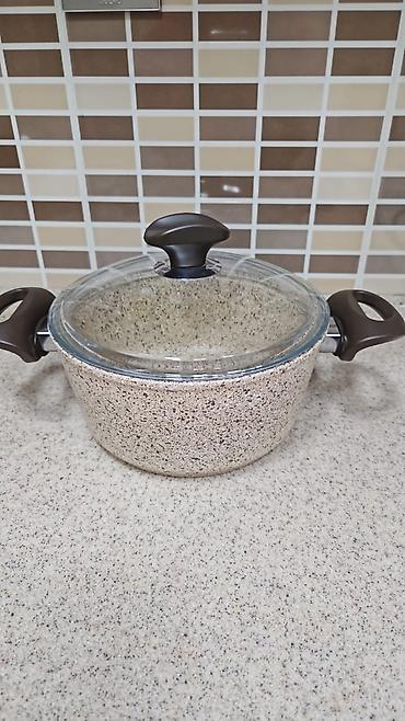 Qazan, rəng - Bej, Qranit, 2,5 bucket volume l, 20 sm, Türkiyə