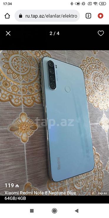 redmi note 7 adapter: Redmi Note 8, 64 GB, Barmaq izi — 2