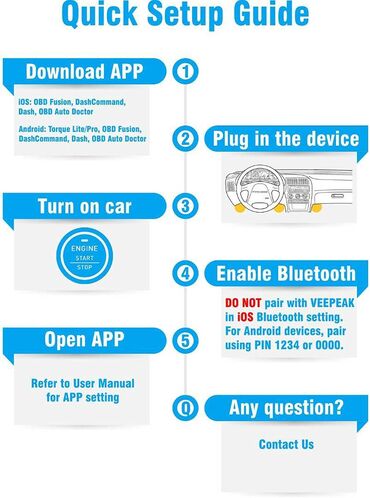 Alati za automobile: NOVO - Veepeak OBDCheck BLE+ Bluetooth OBD2 za iOS & Android — 14
