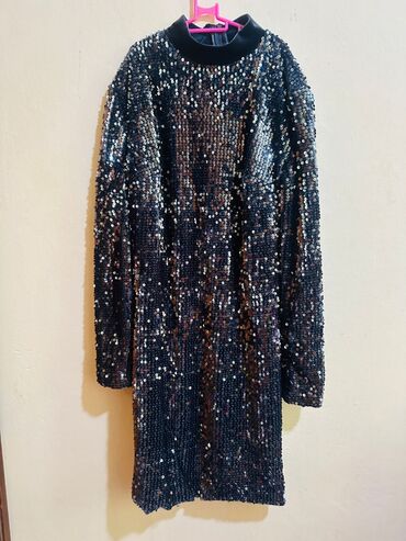 вечернее женское платье: Вечернее платье, Классическое, Длинная модель, С рукавами, С пайетками, M (EU 38)