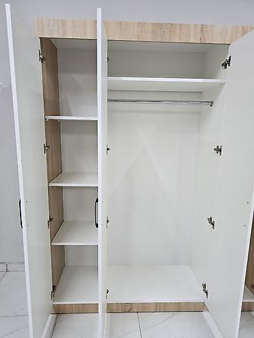 Dolablar: Yeni, 4 qapılı, Ağ, Açılan, Düz dolab — 5