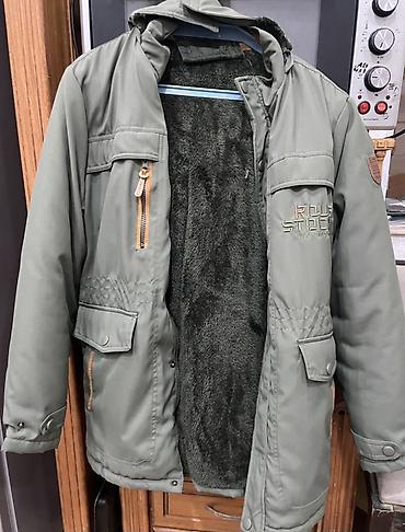 sumqayitda kurtka: Kişi qış gödəkçəsi – Rough Stock - Rəng: zeytun-yaşıl - Ölçü: 2XL — 2