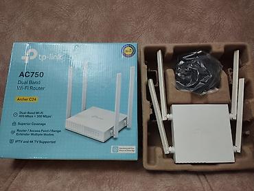 cat 5 kabel: TP-Link Archer C24 AC750 Dual Band Wi‑Fi Router Hər şeyi işləkdir — 1