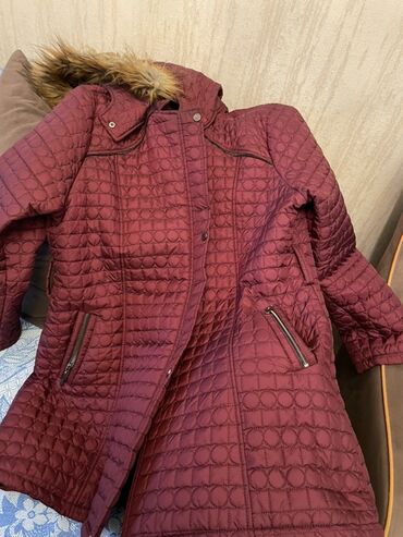 женские вязаные снуды: Qadınlar üçün qışlıq uzun gödəkçə - Rəng: bordo - Material: yüngül