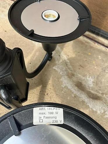 ormani za terase: Tročlana spoljašnja zidna rasveta – crna metalna lampa - Tip: zidna — 8
