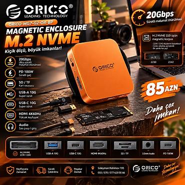 🔥 ORICO MG7-G2-OR-BP – 10Gbps Magnetic M.2 NVMe Enclosure + USB-C HUB