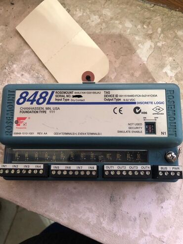 Digər elektrik malları: Rosemount 848L diskret məntiq modulu. Giriş növü quru kontakt, çıxış