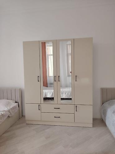metbex skafi: Yeni, 4 qapılı, Güzgülü, Ağ, Açılan, Düz dolab — 1