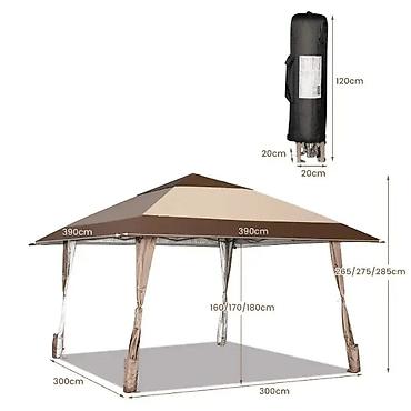 team constructions leskovac: Sklopivi paviljon sa dvobojnom nadstrešnicom u braon i bež boji — 2