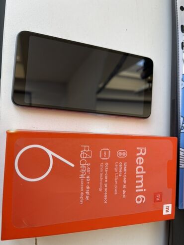 ищу бу телефон: Redmi, Redmi 6, 32 ГБ, түсү - Боз, 2 SIM