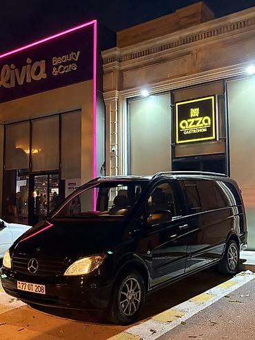 uaz diski: Mercedes-Benz Vito, qara rəng, 7 yerlik minivan. Özəlliklər: - Geniş — 2