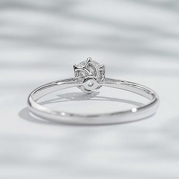 Үлпөт көйнөктөрү жана аксессуарлар: 💍 Кольцо из белого золота 750 пробы с лабораторным бриллиантом • — 6