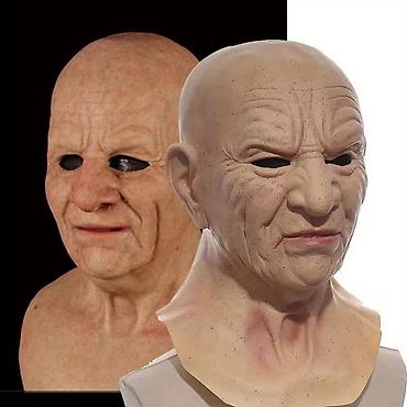 Kostimi za maskenbal: Ultra-realistična maska starije gospođe – celoglava, sa ramenim — 9