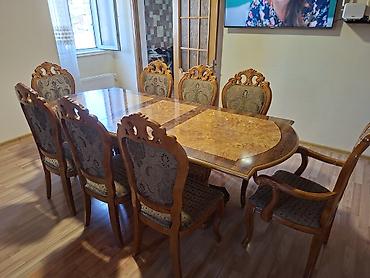 aile agaci: Klassik üslubda yemək otağı dəsti - Tərkib: iri ölçülü stol + 8 ədəd — 1