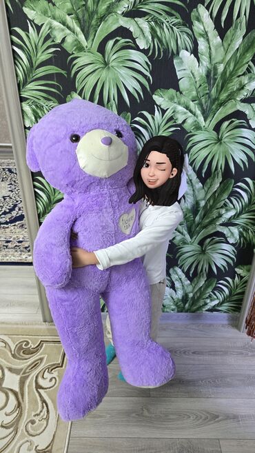 одежды для новорожденных: Огромный плюшевый медведь сиреневого цвета. - Размер: очень крупный