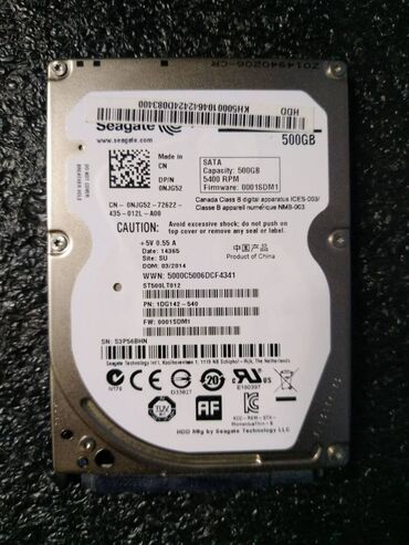 жесткий диск seagate 1tb: Маалымат алып жүрүүчү, Колдонулган, Seagate, HDD, 512 ГБ, Ноутбук үчүн