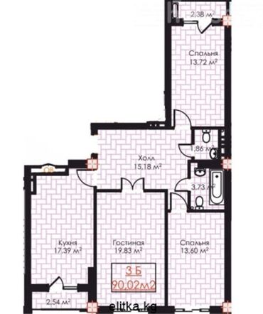 ак ордо жер уй: 3 комнаты, 90 м², Элитка, 8 этаж, Евроремонт