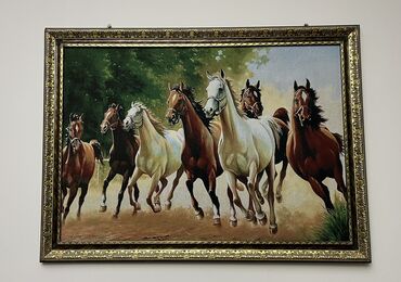 обои на стену цена в бишкеке: Продаю новую картину с лошадями, размер 80 на 110 см Красивая, большая