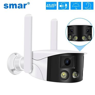 Videomüşahidə: IP Kamera Panorama kamera Yeni modl 4mp+4mp 8 MP 180 derece goruntulu — 4