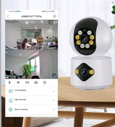 Видеонаблюдение: Видеокамера наблюдения поворотная, 2 камеры в одной. Звук, запись на — 8