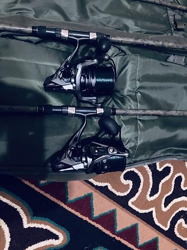 Рыболовная оснастка: Карповый комплект: удилища + большие безынерционные катушки Состав: - — 2