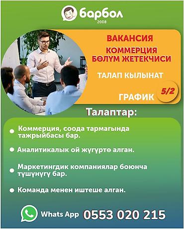 глобус токмок: Вакансия: Руководитель коммерческого отдела (коммерция/торговля) — 1