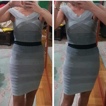 ps fashion haljine nova kolekcija: Herve Leger model haljina Kvalitet za 10++. Uska, uz telo, sive boje