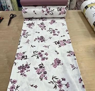 Текстиль: Floral naxışlı yataq dəsti və parça - Dizayn: Ağ fon üzərində incə — 5