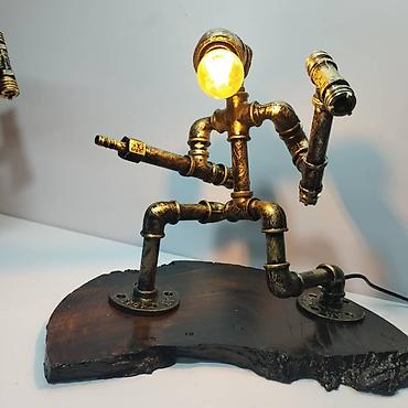 Декоративные настольные светильники: Лампы-скульптуры в стиле стимпанк/индастриал - Настольные светильники — 3