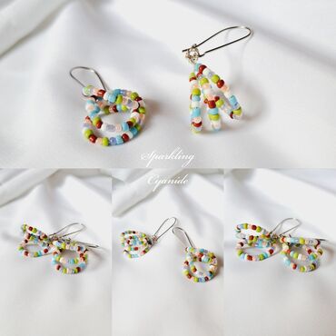 satovi rucni: Hoop earrings, Material: Beads, Stainless steel