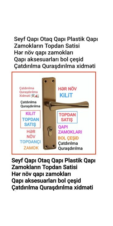 qapi uzlukleri: Qapı kilidləri və aksesuarları – topdan satış - Seyf qapı, otaq