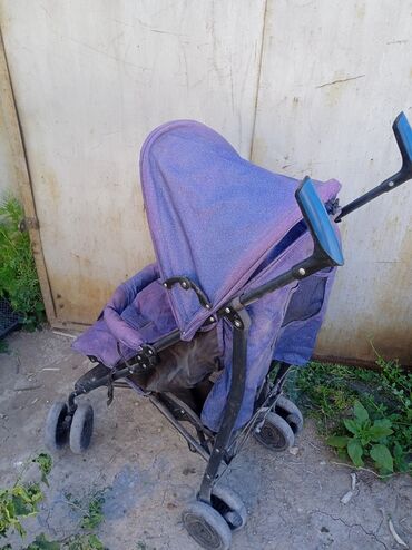 двухместная детская коляска: Коляска, цвет - Фиолетовый, Б/у