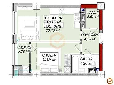 Продажа квартир: 2 комнаты, 48 м², Элитка, 15 этаж, Готовая ПСО (под самоотделку) — 4